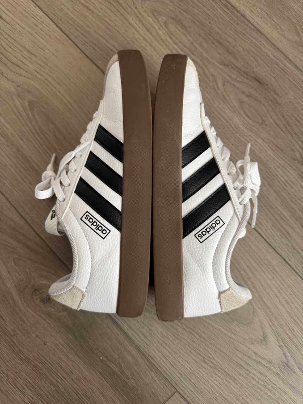 Adidas Women’s VL Court 3.0 White and Black Classic Sneakers 8.0